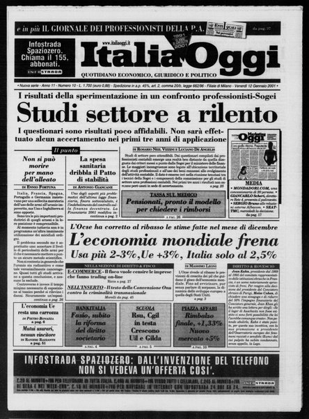 Italia oggi : quotidiano di economia finanza e politica